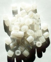 50 7mm Ornelia Cut White Lustre Glass Beads